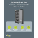 Goobay Tools Screwdriver Set with 24-Piece Precision Bit Set