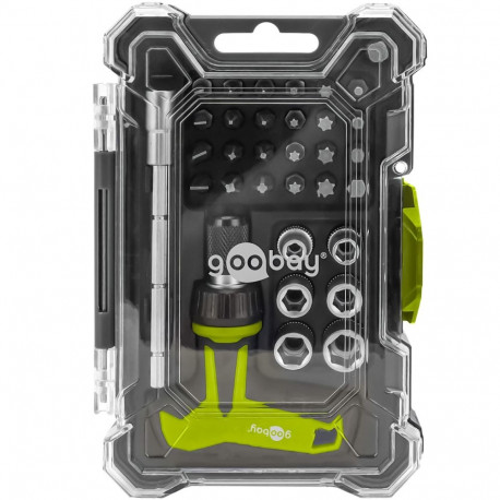 Goobay Tools Screwdriver Set with 30-Piece Bit Set