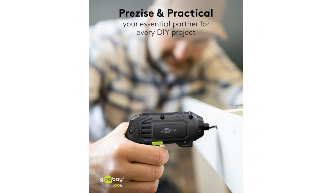 Goobay Tools Mini Cordless Screwdriver Set, 31 Pcs.
