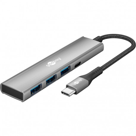 Goobay õhuke 4 pordiga USB-jaotur, USB-C to USB-C/USB-A, 5 Gbit/s