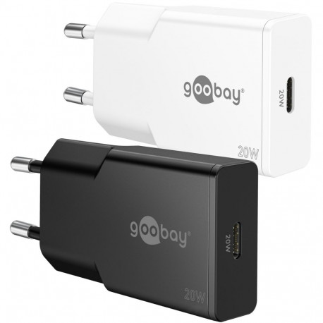 Goobay 20 W USB-C PD GaN õhuke kiirlaadija valge