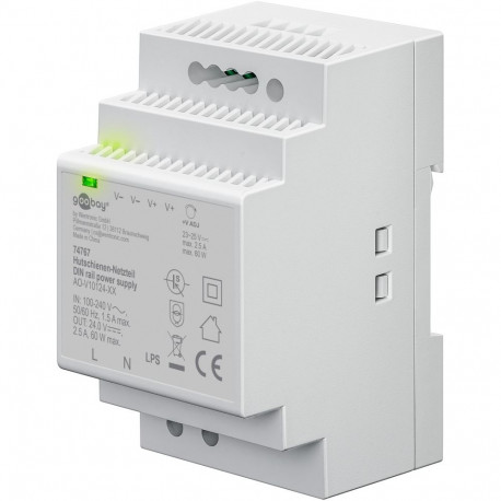 Goobay DIN Rail Power Supply 24 V (DC), 2.5 A, 60 W