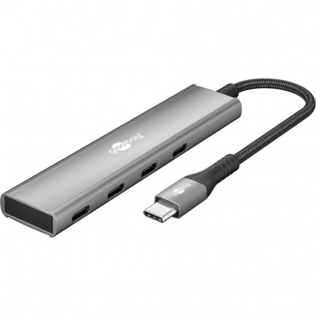 Goobay õhuke 4-pordiline USB-jaotur, USB-C - USB-C, 5 Gbit/s