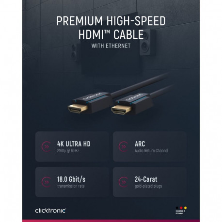 Clicktronic High Speed HDMI-kaabel Ethernetiga 10 m