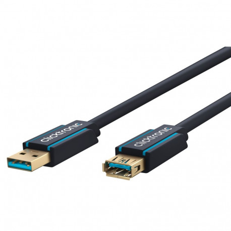Clicktronic USB-A pikenduskaabel 3 m