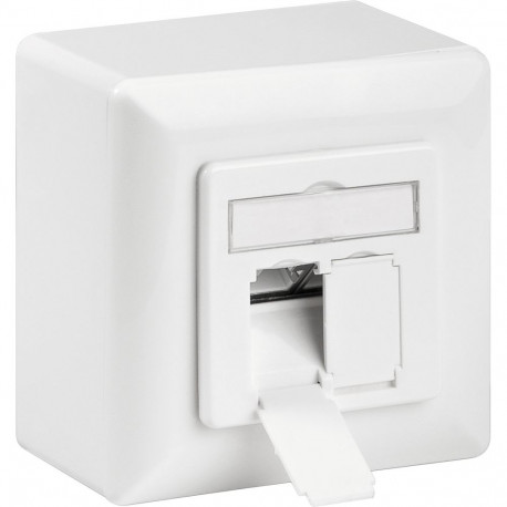 Goobay CAT 6 Universal Wall Plate incl. Surface Mount Frame, Signal white RAL 9003