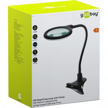 Goobay LED Magnifying Lamp with Clamp, 6 W, black
