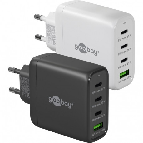 Goobay 68 W USB-C PD GaN mitme pordiga must kiirlaadija