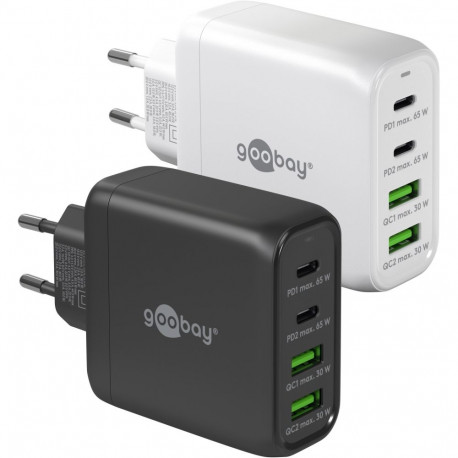 Goobay 68 W USB-C PD GaN mitme pordiga kiirlaadija, valge