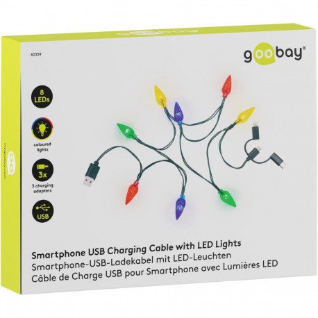 Goobay Smartphone USB Charging Cable with LED Lights