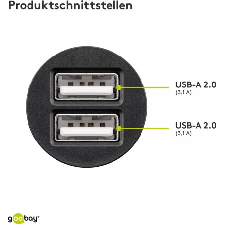 Goobay 15.5 W Dual-USB autolaadija