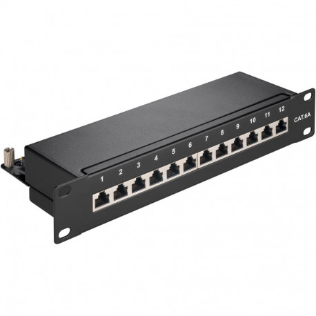 Goobay CAT 6a 10 inch (25.4 cm) Patch Panel, 12 Port black