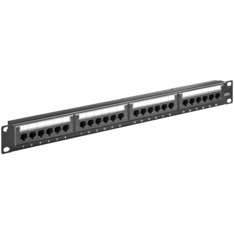 Goobay CAT 6 19-tolline (48,3 cm) patchpaneel, 24-portiline must