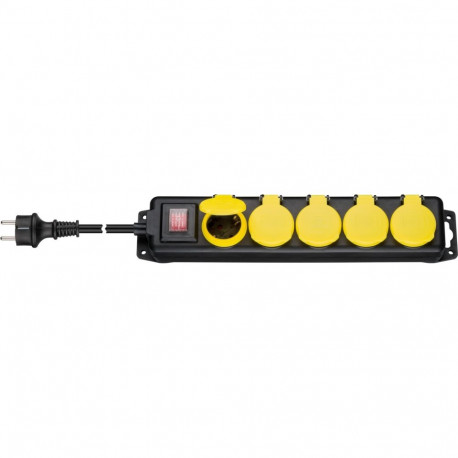 Goobay 5-Way Extension Lead, Splash-proof, 3 m