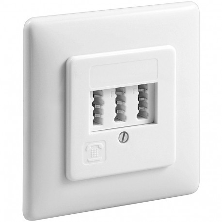 Goobay 3x TAE-NFF Wall Plate, Flush Mount white