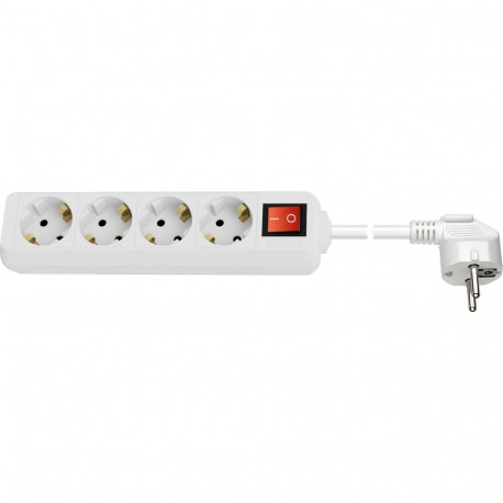 Goobay 4-Way Power Strip with Switch 1,5 m, White