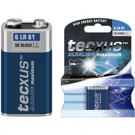 Tecxus 6LR61/6LP3146/9 V plokkpatarei, 1 tk blisterpakendis
