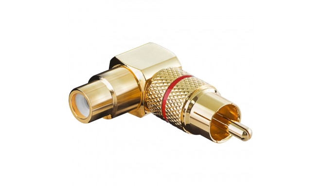 Goobay RCA Adapter 90°, Gold Version red (10 tk)