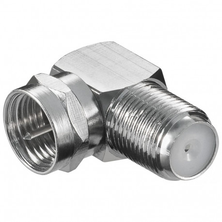 Goobay nurgaadapter: F-pistik > F-pesa 90° tsink (10 tk)