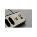 Brennenstuhl 1153590410 power extension 2 m 4 AC outlet(s) Indoor Black, Silver