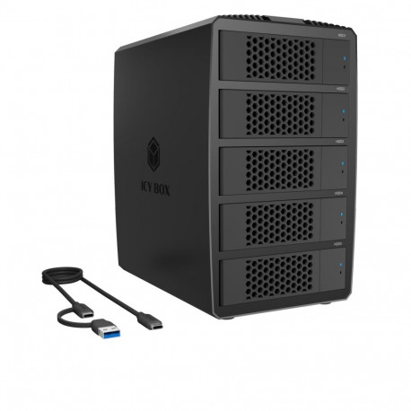 "für 5x 2,5""/3,5"" SATA HDD zu USB 3.2 Gen 1, 5 Gbps, RAID 0, 1, 10, 3, 5, Single, Large, Clone"