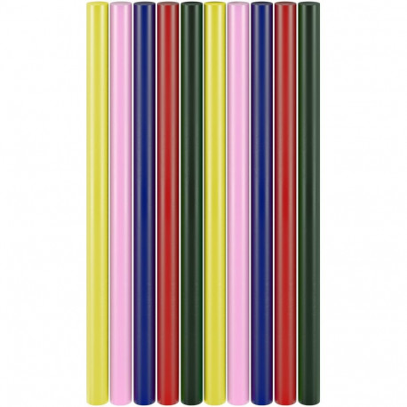 Goobay Tools Hot Glue Sticks 11 mm, 5 Colours, 10 Pcs.