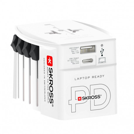 Skross reisadapter MUV USB AC 65 PD
