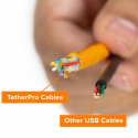 TetherPro USB 3.0 Micro-B 5 pin Right Angle 4.6m Black