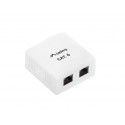 Pinnapealne paigalduskarp 2x RJ45 Cat.6, valge