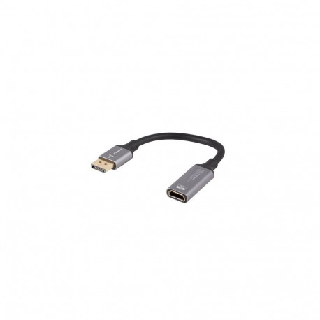 DisplayPort(M)-HDMI(F) 8K adapter 20cm hõbedase kaabliga