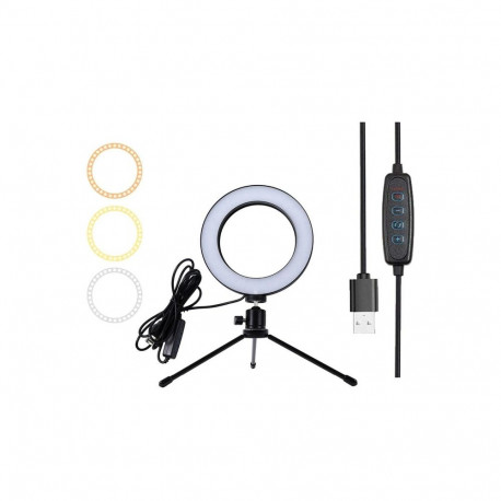ZD67B rõngaslamp 16cm LED-statiiviga