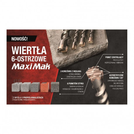 Makita SDS MAX puuriotsik 14x200x340mm MAXI MAK 6 lõikeservaga