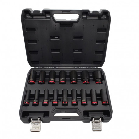 AWTOOLS ZESTAW NASADEK UDAROWYCH 1/2" 16cz. 10-32mm DŁUGIE BLACK LINE