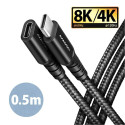 Axagon CABLE USB-C EXTENSION 0.5M/BLACK BUCM32-CF05AB