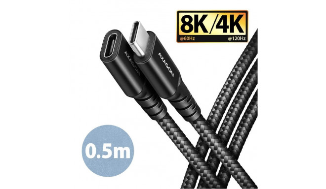 Axagon CABLE USB-C EXTENSION 0.5M/BLACK BUCM32-CF05AB