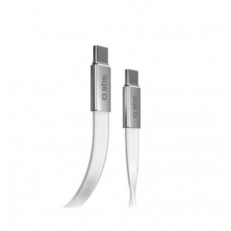 Kaabel SBS USB-C/USB-C, 60W, 1m, Flat Connector, White