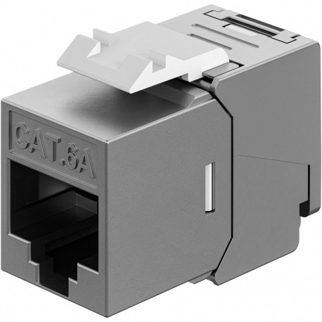 Goobay keystone-moodul RJ45 CAT 6A STP õhuke ja lühike maandusklemmiga