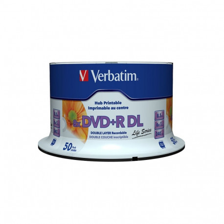 Verbatim DVD+R DL 8,5GB 8x, 50 tk, prinditavad