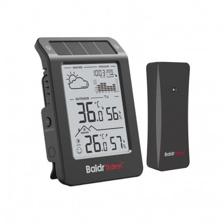BALDRTHERM B0596WT2H2P-V1 Solar-Powered Weather Station (Black)