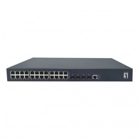 LevelOne kommutaator 28-pordiline L3 Lite hallatav Gigabit PoE 802.3af/at PoE, 24 PoE-väljundit, 400