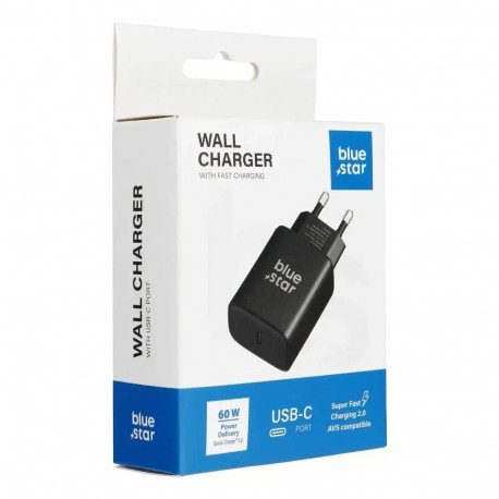 Blue Star TFB-AVS-60W reisilaadija | 60W | USB-C | must