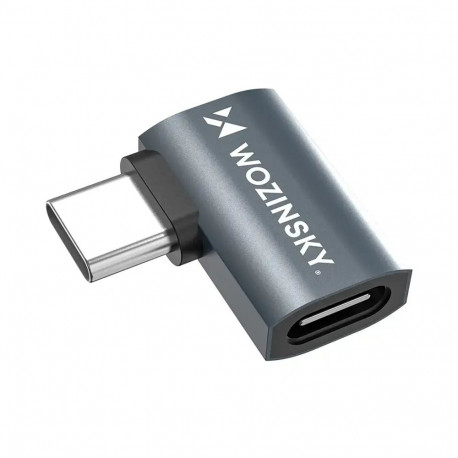 Wozinsky WPKB-01 USB-C - USB-C 40Gb|s 240W 8K OTG Side Angled Adapter - Gray
