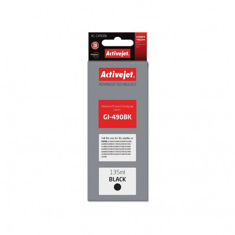 Activejet AC-G490Bk Ink (replacement for Canon GI-490BK; Supreme; 135 ml; 6000 pages, black)