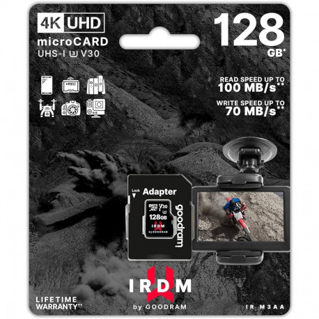 Mälukaart Goodram 128GB MicroSDXC UHS I U3 V30 + adapter