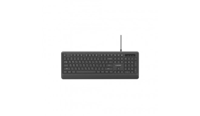 GEMBIRD Slim wired backlight keyboard black US layout