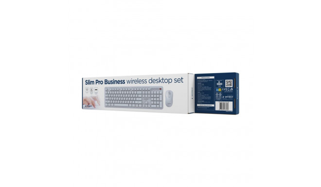 GEMBIRD Slim Pro Business wireless desktop set white US layout