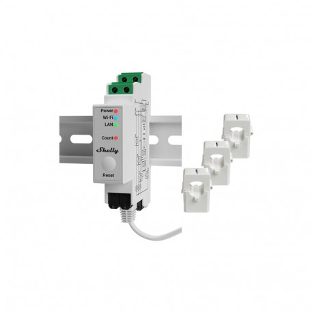 SHELLY Pro 3EM 120A V2 Ethernet WiFi Bluetooth DIN Rail 3-Phase Energy Meter