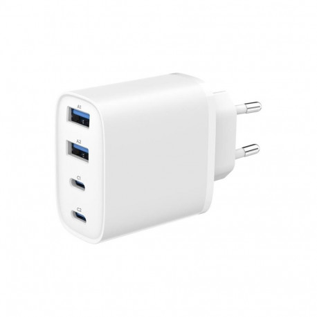 GEMBIRD USB PowerDelivery kiirlaadija 4-pordine 40W GaN, valge