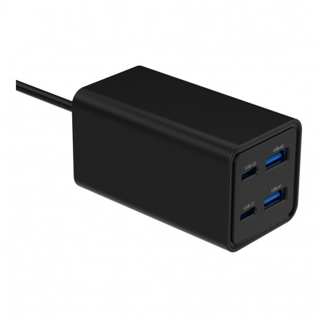 GEMBIRD 4-port 65 W GaN USB PowerDelivery fast charger black