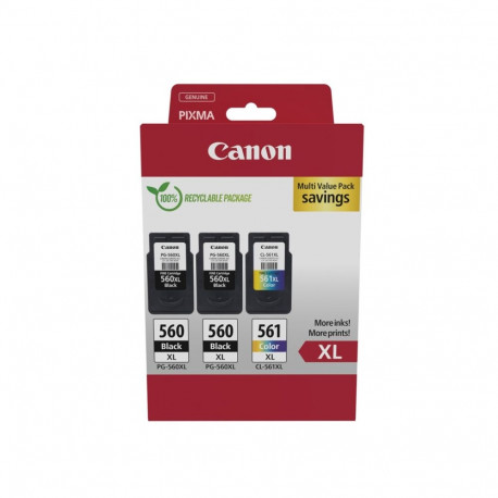 Canon tindikassett 3712C009 3tk originaal suure mahutavusega (XL), must, tsüaan, magenta, kollane